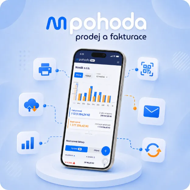 Fakturujte a prodávejte odkudkoli. Na stánku, v terénu i v kanceláři — přes mobil, tablet nebo webový prohlížeč. S aplikací mPOHODA máte vše potřebné vždy po ruce.